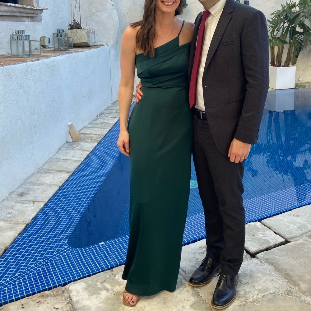 Satin One-Shoulder Maxi Dress